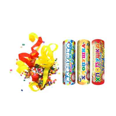 Набор ( 3конф.+3серп.) Набор хлопушек купить в Спасске-Дальнем | spassk-dalnij.salutsklad.ru